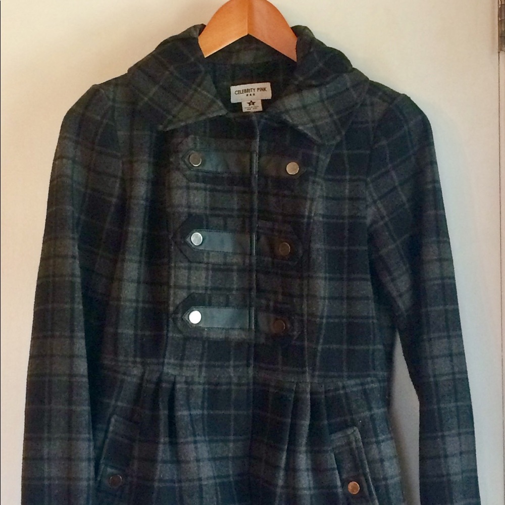 Black and Gray plaid coat